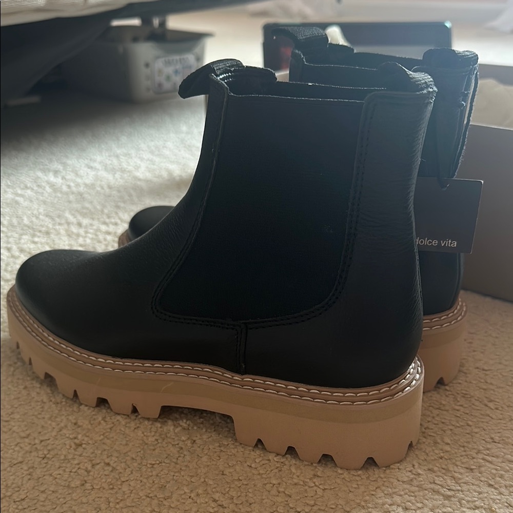 Dolce Vita Moana H20 Onyx Leather Boots - Picture 2 of 6